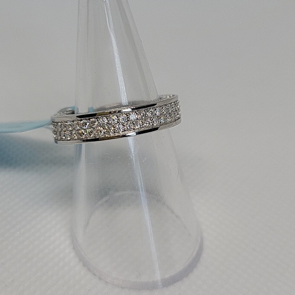 Dazzling Double Row Pave Eternity Band - Picture 3 of 4